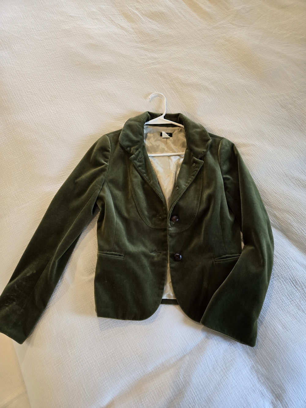 J. Crew Olive Green Velvet Blazer